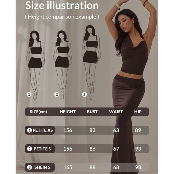 SHEIN PETITE Solid Color Pleated Elegant Casual Commute Y2K School Style Women's - Picture 9 of 11